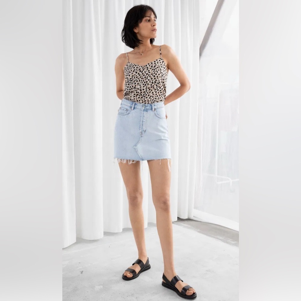 & Other Stories Stockholm Atelier Spaghetti Strap Leopard Tank Top Size 8
